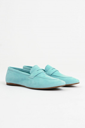 Veloursleder-Loafer in Mintgrün