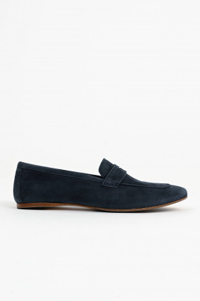 Veloursleder-Loafer in Navy