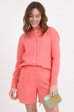 Leinenshorts SIRIO in Coral