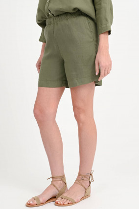 Leinenshorts SIRIO in Olive