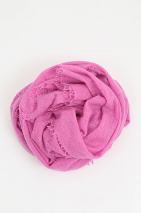 Schal mit Fransenkante aus Cashmere in Rosa