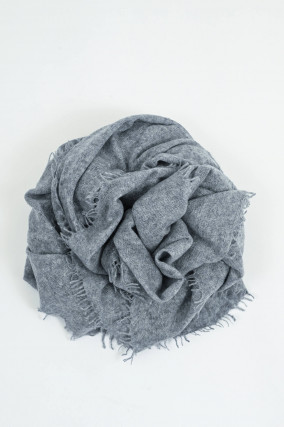 Cashmere-Schal in Mittelgrau meliert