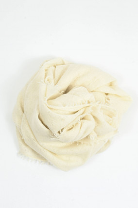 Pailetten-Schal aus Cashmere in Creme
