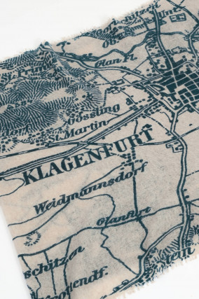 Cashmere Schal KLAGENFURT in Creme/Grün