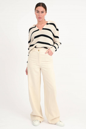 Wide-Leg Hose in Cashew