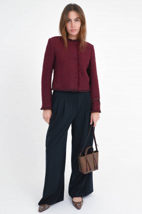 Jacke aus Tweed-Bouclé in Blackberry