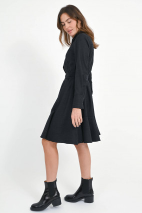 Blusenkleid aus Wolle in Anthrazit