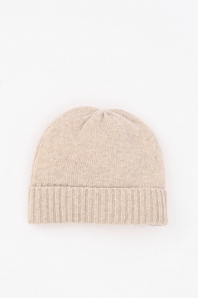 Basic Cashmere-Mütze in Beige