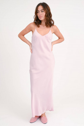Maxi Seidenkleid  in Rosa