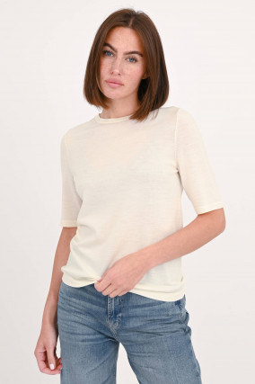 Cashmere Strickshirt in Elfenbein