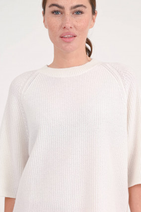 Pullover aus Cashmere mit Rippenmuster in Natur
