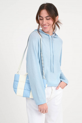 Woll-Cashmere-Hoodie in Hellblau