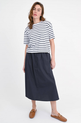 Boxy Shirt in Blau/Weiß gestreift