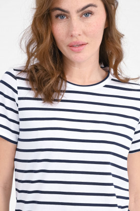 Shirt aus Baumwolle in Navy/Weiß gestreift