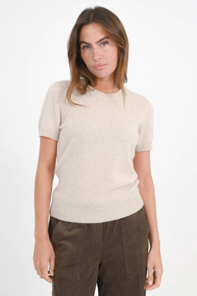 Cashmere-Strickshirt in Beige