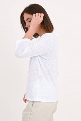 Leinenshirt 3/4 Arm in Weiss