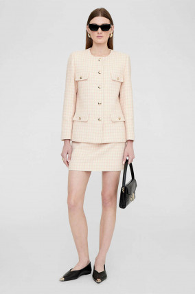 Tweed JANET JACKE in Creme/Pfirsich-Pastell