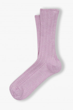 Rippstrick Socken BOGO in Flieder meliert
