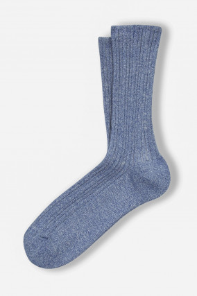 Rippstrick Socken BOGO in Blau meliert