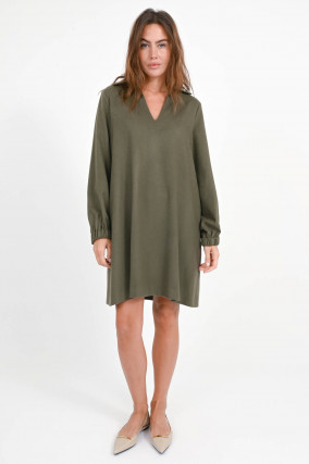 Loose Fit Wollkleid in Soft Forest