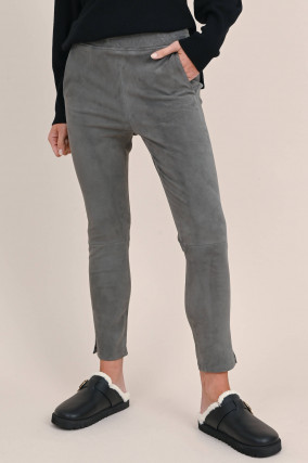 Velourslederhose PROVENCE STRETCH in Grau