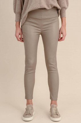 Lederhose BELLONA STRETCH in Taupe