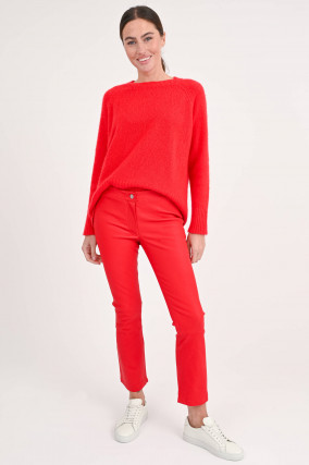  Lederhose LIVELY mit Kick in Rot