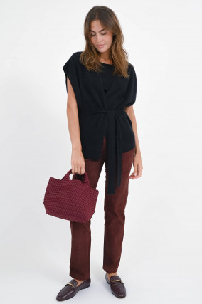 Lederhose JENNA in dunklem Bordeaux