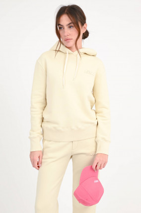 Hoodie mit Logo-Stickerei in Vanille