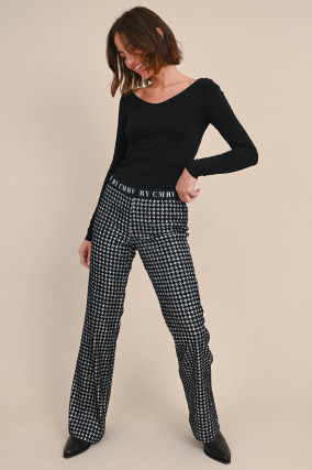 Hose FRANCIS mit Pailetten Schwarz/Silber