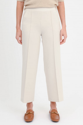 Hose mit dekorativen Gummizug in Creme