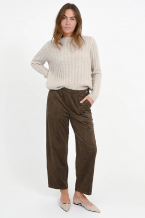 Barrel Faux Fur Hose ORPHELIA in Braun