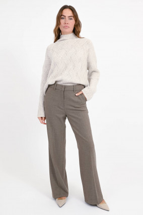 Hose AMELIE mit geradem Bein in Taupe meliert