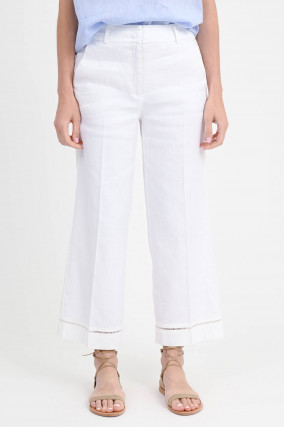 Leinen-Mix Hose CALIFORNIA in Weiß