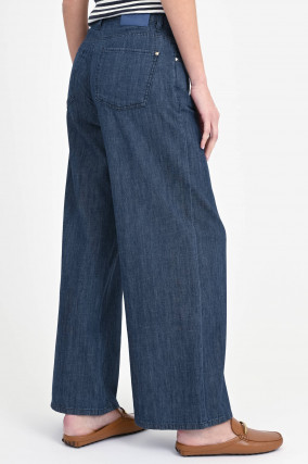 Palazzo-Hose in Leinen-Optik in Dark Blue