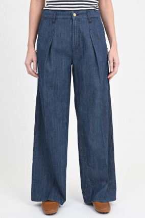 Palazzo-Hose mit Bügelfalte in Dark Blue