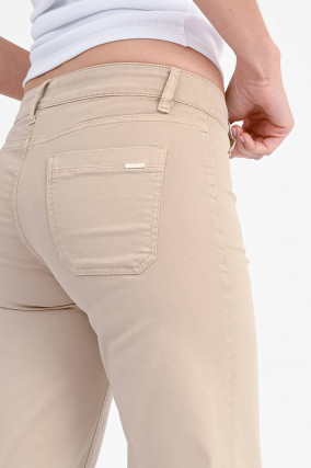 Baumwoll-Mix Hose TESS CROPPED in Frappe