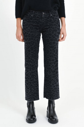 Jeans FRANCESCA mit Animal Print in Black