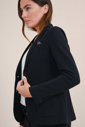 Einreihiger Jersey Blazer in Schwarz