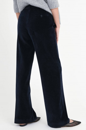 Samt-Hose in Navy