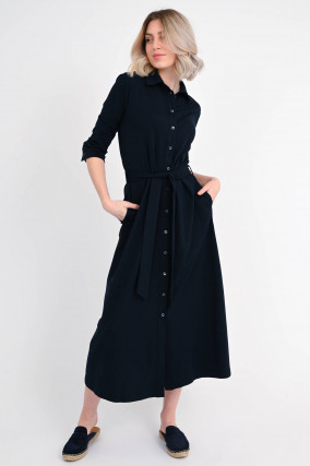 Pique Polokleid in Navy