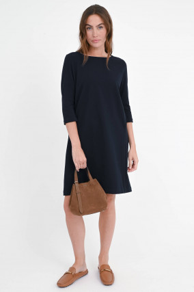 Jersey-Kleid mit 3/4 Arm in Navy