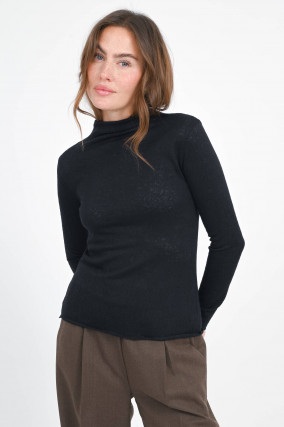 Longsleeve mit floralem Muster in Schwarz