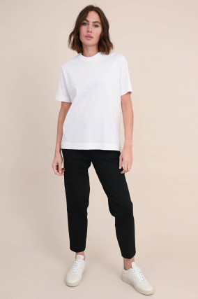 T-Shirt aus Baumwoll-Piqué in Weiß
