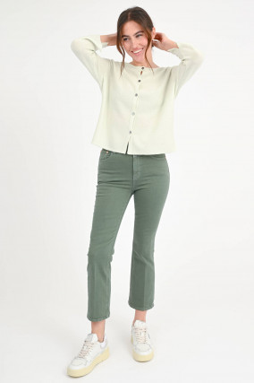  Flared Jeans HI-SUN in Faded Green