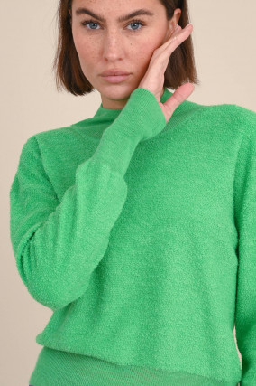 Pullover aus Materialmix in Grün