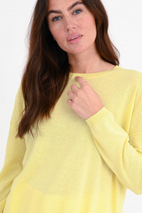 Feinstrick Pullover in Gelb