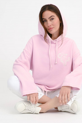  Hoodie mit Kaktus-Stickerei in Milkshake