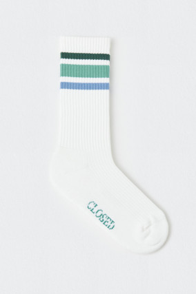 Hohe Socken mit Logo-Detail in Weiß/Grün