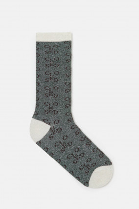 Socken mit Lurex-Fäden in Grün/Silber